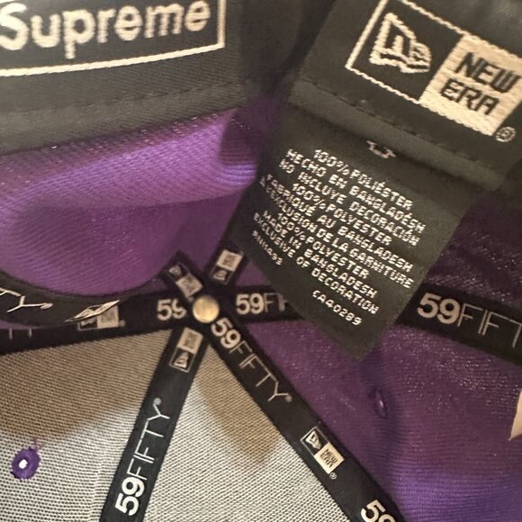Supreme X New Era Purple Fitted Hat Size 7 1/4 57.7 cm - Picture 7 of 8